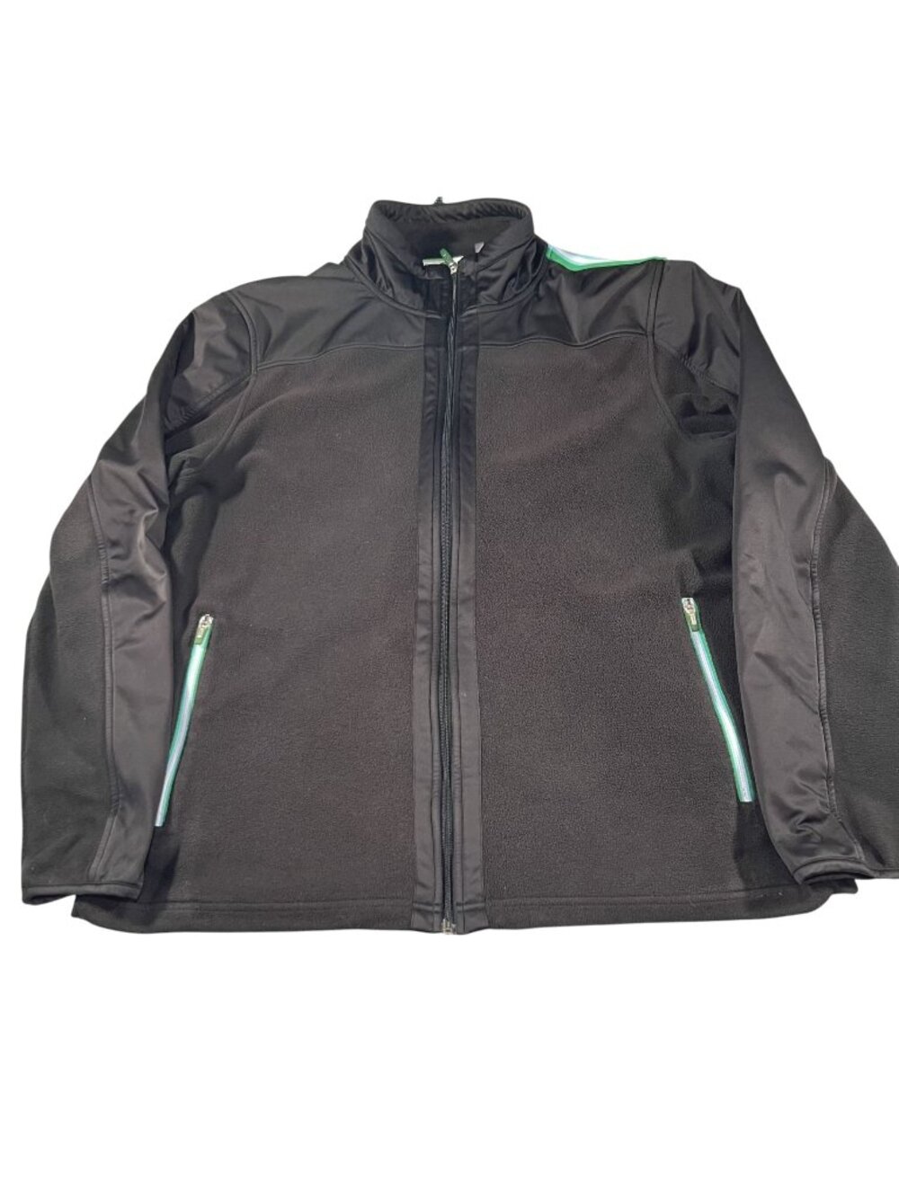 BMW Mens Black Blue Fleece Golf Sport Long Sleeve Jacket Full Zip Size XL